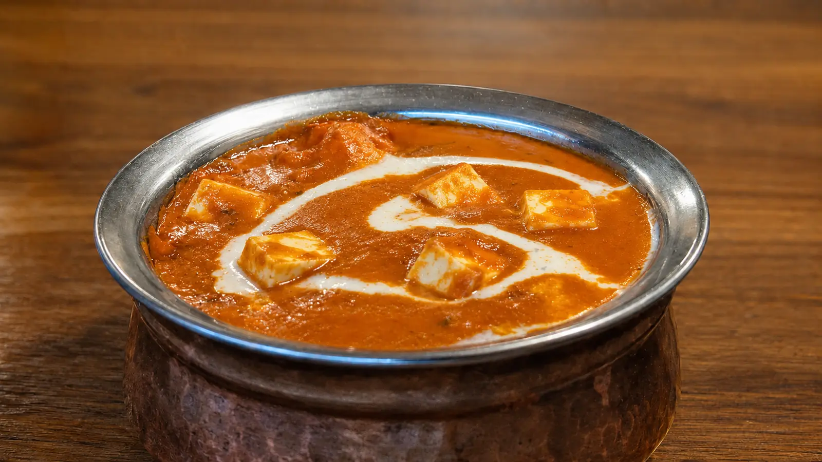 Paneer butter masala at Saffron – vegetarian Indian curry with cottage cheese in a creamy tomato sauce